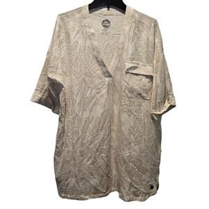 Life Is Good Beige 3/4 Sleeve Relaxed Fit Pullover Top sz L